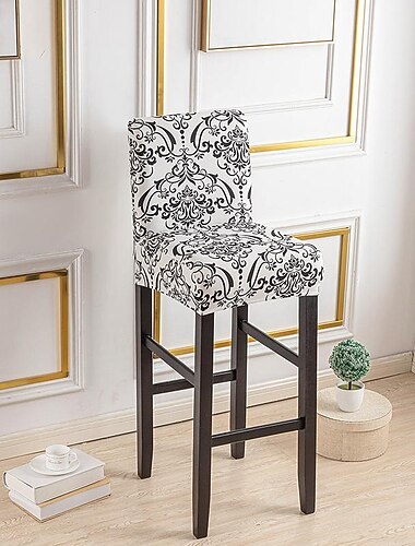 Funda elástica para taburete de bar, taburete para mostrador de pub, funda para silla para comedor, funda para asiento de muebles de café, protectores elásticos antideslizantes con fondo elástico