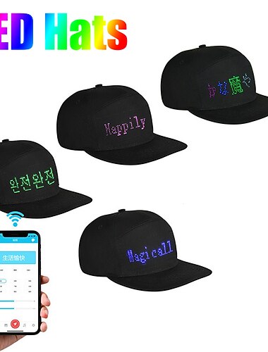 i cappucci a led visualizzano il messaggio bluetooth modificabile cappello cool per la festa