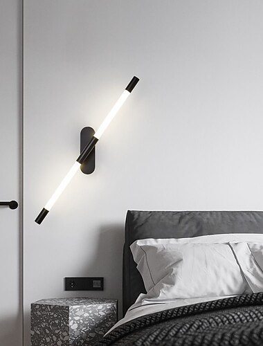 φωτιστικό τοίχου led σχέδιο λωρίδας 22" μοντέρνο φωτιστικό τοίχου led φόντου σαλονιού κρεβατοκάμαρα κομοδίνο 10w αλουμινίου εσωτερικού χώρου φωτιστικό τοίχου φωτιστικό απλίκα ζεστό λευκό 1τμχ 110-240v