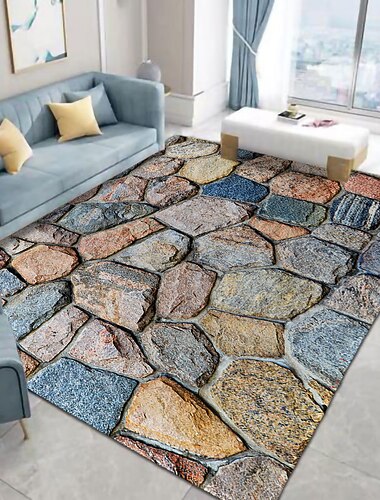 kullerstensgolvmatta dörrmatta halkskyddade hallmattor släta stenmattor tvättbara för sovrum vardagsrum kök badrum