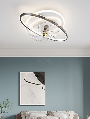 ventilador de teto com luz regulável 105/50 cm 6 velocidades do vento ventilador de teto moderno para quarto, sala de estar app&amp; controle remoto 110-240v