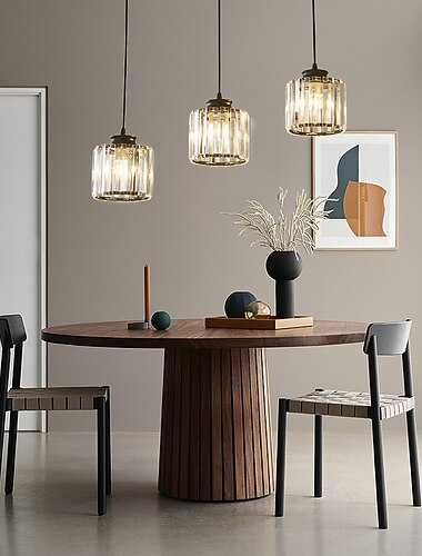 led taklampor köksö kristallkronor 1/3 huvud modern bondgård foajé entré armaturer tak hängande klot över bord varmvit svart/guld