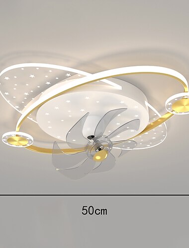 ventilateur de plafond avec application lumineuse&amp; Télécommande 50cm 3 lumières dimmable 6 vitesses de vent ventilateur de plafond moderne pour chambre, salon, petite pièce 110-240v