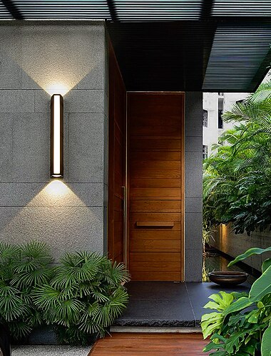 Φωτιστικό τοίχου εξωτερικού χώρου led σχεδίαση αδιάβροχο 8,6"/15,8" επάνω και κάτω φωτισμός εσωτερικού χώρου φωτιστικό τοίχου μοντέρνα κρεβατοκάμαρα ζεστό λευκό φως 1τμχ