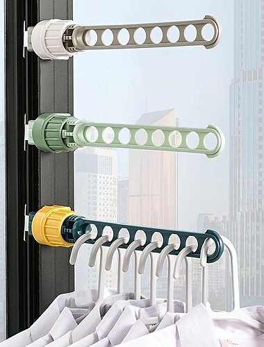 1 Uds. Tendedero de ropa de 8 agujeros, tendedero portátil para colgar en interiores y exteriores, balcón, ventana, armario, tendedero