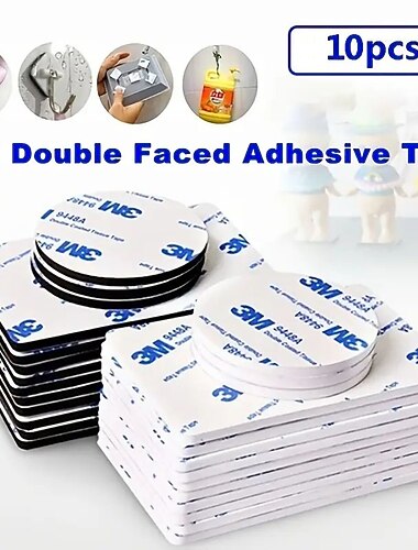 10 stk stærk monteringstape dobbeltklæbende skumtape med rundt skummærkat