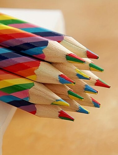 4 pcs/lot (sac) crayon arc-en-ciel concentrique 4 couleurs mignon pour étudiant enfants peinture graffiti dessin cadeau art fournitures scolaires