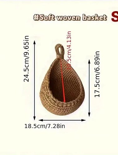 Panier suspendu mural tissé de style bohème - forme de larme créative pour le stockage de fruits dans la cuisine & légumes