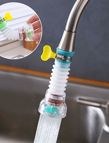 Sostituzione della testa del rubinetto del filtro dell'acqua della cucina 2 pezzi, estensore del rubinetto flessibile regolabile a 360 ° spruzzatore aeratore dell'attacco dell'ugello dell'ugello dello spruzzatore a risparmio idrico accessori per il bagno