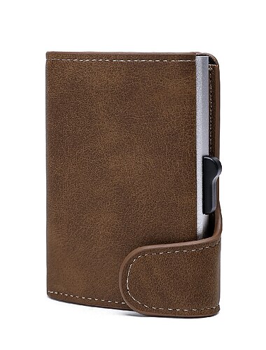 حامل بطاقات بنمط بسيط خفيف الوزن للرجال، حافظة بطاقات أعمال، محفظة بطاقة ائتمان ثلاثية الطيات للنساء، و حامل بطاقات