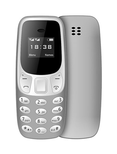 ny l8star bm10 lomme mini mobiltelefon dual sim øretelefon mp3