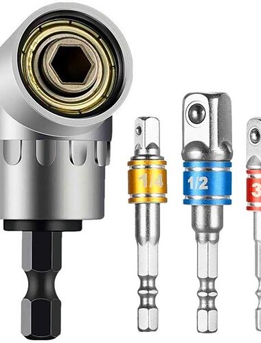 alta qualità 105 gradi 1/4 &amp;quot; prolunga esagonale punta da trapano esagonale regolabile cacciavite angolare porta cacciavite strumenti adattatore