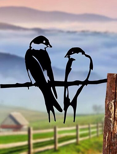madár fém fali dekoráció lovebird art kültéri kerti terasz dekoráció kerti dekoráció madár dekor táblák kerti udvar dekoráció kerti udvar háztáji szobrok