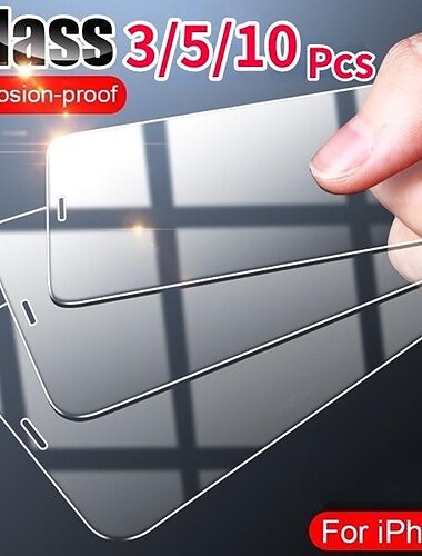 3 pièces 5 pcs 10 pcs Protection d'écran Pour Apple iPhone 16 iPhone 15 Pro Max Plus iPhone 14 13 12 11 Pro Max Mini X XR XS Max 8 7 Plus Verre Trempé Dureté 9H Anti-bulles Anti-empreintes Haute