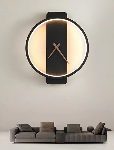 lampă de perete de interior cu ceas lampă decorativă creativă de perete 30 cm design cu ceas real Corp de iluminat din metal montat pe perete pentru dormitor noptieră hol camera de zi