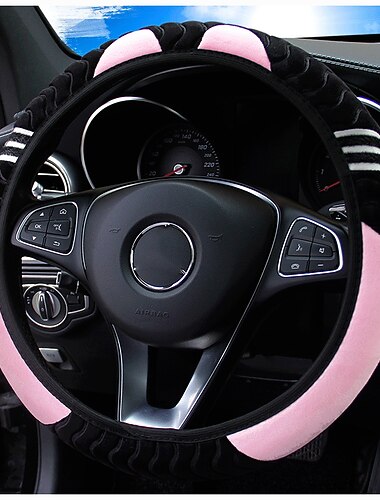 capa de volante de carro antiderrapante de pelúcia - protetor universal de 15 polegadas para uma condução confortável - acessório de design de monstrinho
