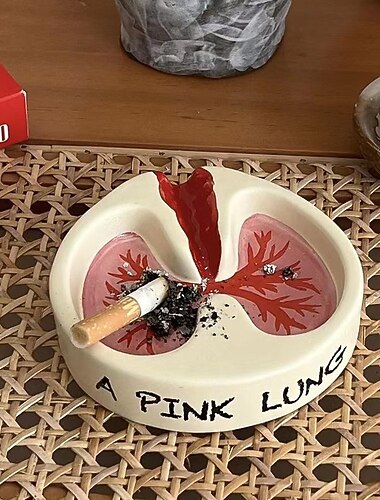 vaaleanpunainen keuhkotuhkakuppi - keuhkojen tuhkakuppi - ainutlaatuinen luova värikäs hartsituhkakuppi miehille naisten isänpäivän pöytäkoristelu hieno lahja