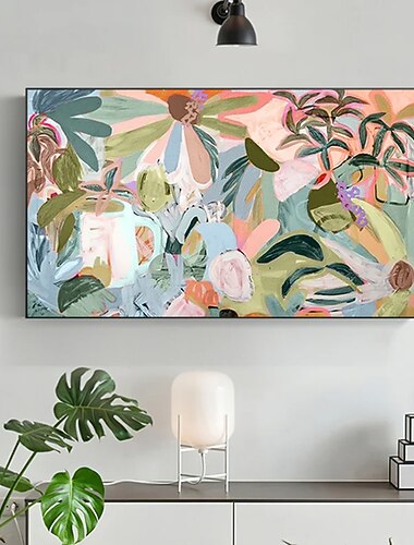 håndlaget oljemaleri lerret veggkunst dekorasjon moderne abstrakt blomst til hjemmeinnredning rullet rammeløst ustrukket maleri