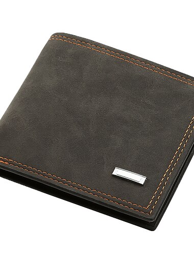 Męski retro portfel z imitacji skóry krótki portfel z zamkiem błyskawicznym portfel męski na karty kredytowe wielopocketowy portfel na gotówkę z klipsem