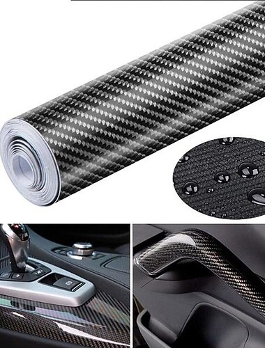 Película de vinilo de fibra de carbono 6D película automotriz autoadhesiva anticolisión calcomanías para automóvil DIY ajuste universal para la mayoría de los vehículos