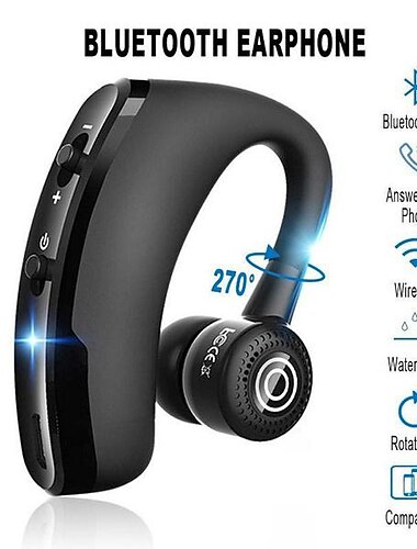 Căști wireless Bluetooth pentru afaceri cu microfon control vocal căști handsfree anulare a zgomotului căști Bluetooth cu ureche de tip cârlig pentru smartphone cadou de Ziua Îndrăgostiților