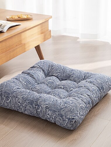 Almofada de chão boho, almofadas de assento de chão quadrado tatami grande almofada de meditação para adultos, almofadas quadradas para sala de estar de ioga decoração de casa, espuma de memória
