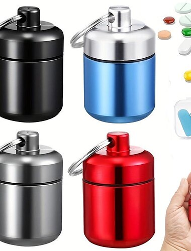 vanntett lomme pillebeholder, aluminium pillebeholder, for utendørs campingreiser daglig bruk