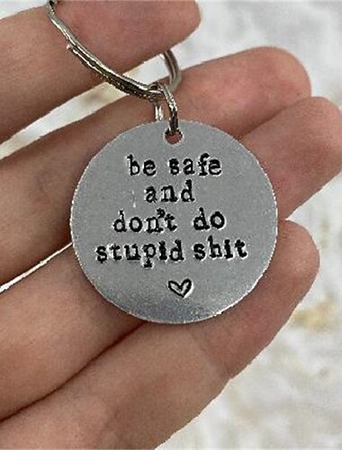 personlig gave til par - rustfritt stål lasergravert nøkkelring - perfekt for valentinsdag!