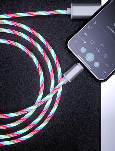 Cabo USB C Cabo de relâmpago 3,3 pés 6,6 pés USB A para USB C USB A para Lightning USB A para micro B 2.4 A Carga Rápida Toque Suave Para Macbook iPad Samsung Acessório para Celular