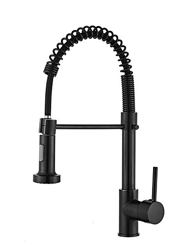 torneira de cozinha pull donw bico de arco alto, torneiras misturadoras de pia de alça única giratórias 360, torneira de vaso de cozinha com mangueira de água quente e fria