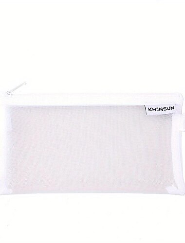 enkel genomskinlig nätpennfodral förvaring studentpennväska stor kapacitet papperspåsar kosmetikapåsar