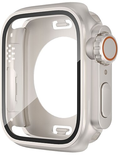 Boîtier de montre Compatible avec Apple Watch Series 8 7 41mm 45mm / Series 6 5 4 SE 40mm 44mm / Series 3 2 1 38mm 42mm Résistant aux rayures Tout autour de la protection HD Effacer Verre Trempé / PC