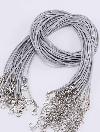 10pcs conjunto de colar diy - jóias de fio de cera, corda de couro preto & pingente - acessório perfeito para qualquer roupa