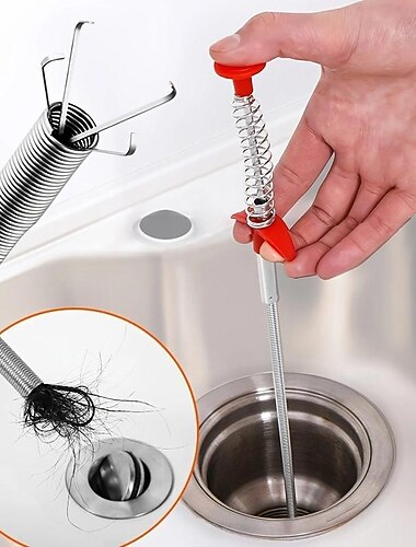 intrekbare klauwstok, afvoerslang, afvoerhaarverstoppingsverwijderaar voor afvoeren, gootsteen, toiletreinigingsdrogeropeningen, 60cm/23.62in