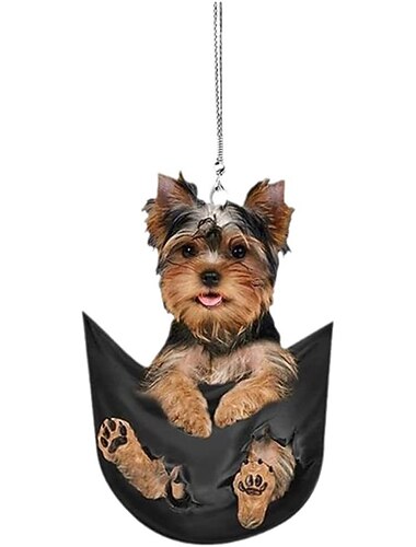 πολύχρωμο κρεμαστό στολίδι καθρέφτη αυτοκινήτου για κουτάβι - διασκεδαστικό και χαριτωμένο αξεσουάρ για το όχημά σας