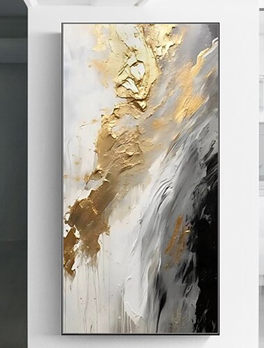 Mintura pinturas a óleo abstratas feitas à mão em ouro sobre tela, decoração de arte de parede, imagem moderna para decoração de casa, pintura não esticada sem moldura enrolada