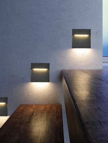 led utomhus vägglampa stegljus ip65 vattentät 3000k varmvit dimbar led trappljus inomhus, aluminium orb finish etl listade