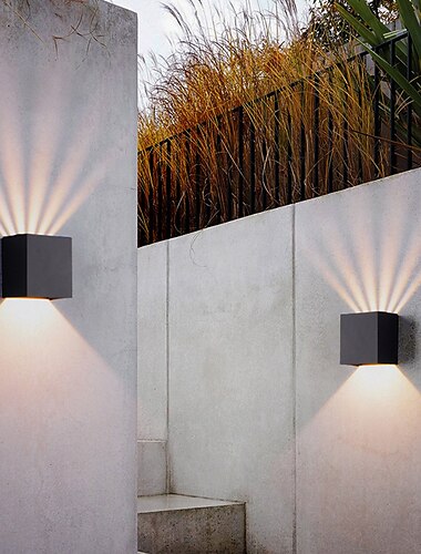 utendørs led vegglampe med justerbar strålevinkel ip65 vanntett opp og ned belysning innendørs dobbelthode buet vegglampe moderne soverom varmt hvitt lys