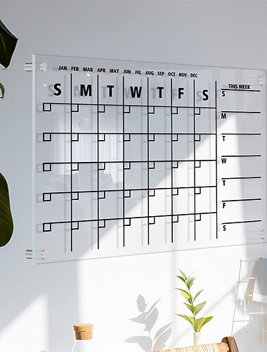 1 τμχ ακρυλική εβδομαδιαία πλακέτα τοίχου καθαρό στεγνό σβήνει ημερολογιακός σχεδιαστής επαναχρησιμοποιήσιμος εβδομαδιαία καθημερινά πίνακας χειροτεχνίας