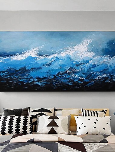  Manuel(le) Fait a la main Peinture a l\'huile Hang-peint Peint a la main Panoramique horizontal Abstrait Paysage Moderne Realisme Toile roulee (sans cadre)