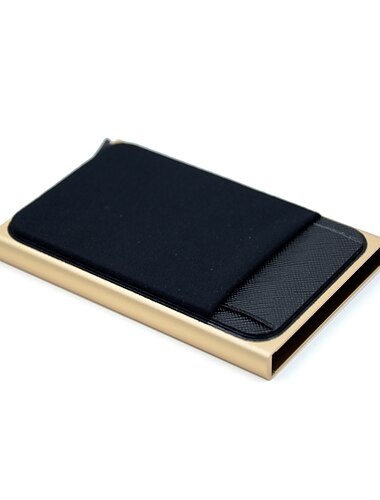 Portafoglio in alluminio per uomini con o senza tasca posteriore portacarte ID portafoglio slim RFID Blocking borsellino per monete