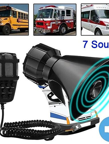 starfire 120db 12v fort klaxon sirène pour voiture bateau van camion 7 ton pa system mic