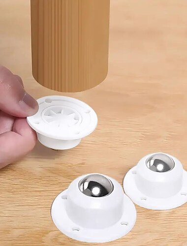 4 st självhäftande hjul, uppgraderade hjul, superbärande kula universalremskiva i rostfritt stål, 360 graders roterande remskiva för soptunnor