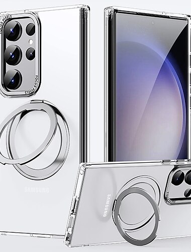 téléphone Coque Pour Samsung Galaxy S25 S24 S23 Ultra Plus Adsorption Magnétique Avec Magsafe avec Support Magnétique Protection complète du corps TPU