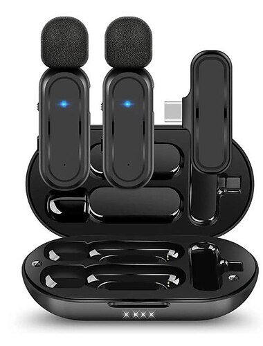 ασύρματη ακύρωση θορύβου μικροφώνου lavalier εγγραφή βίντεο ήχου για iphone/ipad/android/xiaomi/samsung ζωντανό μικρόφωνο παιχνιδιών