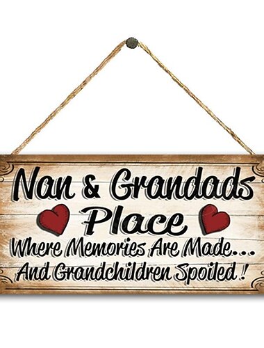 1 יחידה לוחות עץ עם אמרות נאן וסבא מקום שלט שלט תליית קיר לשיר תליית לוחות קיר עיצוב לחדר הבית עיצוב גינה