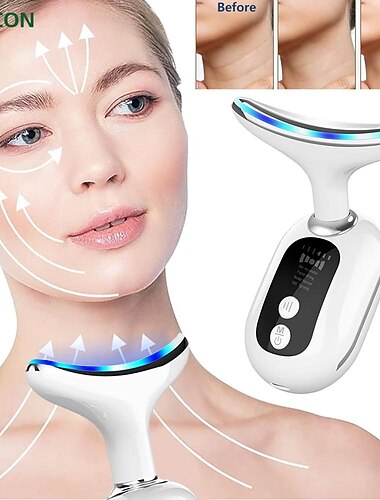 Dispozitiv de frumusețe anti-rid pentru gât HY48 lifting facial terapie cu fotoni LED strângere a pielii reducere a dublului bărbii îndepărtarea liniilor de pe gât Cadou de Ziua Îndrăgostiților