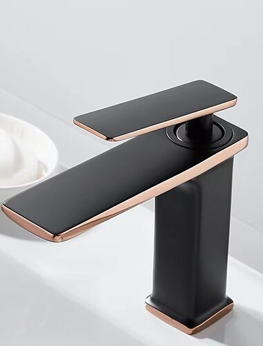 badkamerkraan wastafelmengkraan wastafelkranen badrandcombinaties, monobloc enkele handgreep keramische klep wasruimtekranen met koude en warme slang zwart goud wit chroom