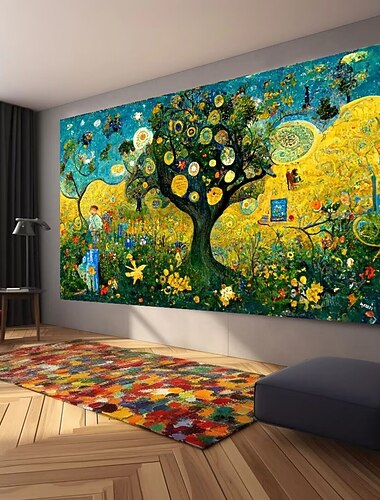 純粋な手描きの油絵壁現代抽象絵画グスタフクリムトスタイル木絵画アートキャンバス未伸木家の装飾