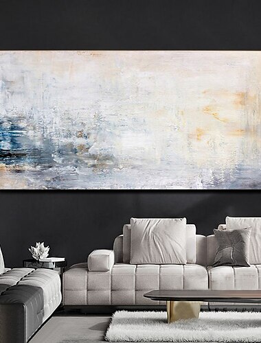 手作り油絵キャンバス壁アート装飾抽象ナイフ絵画グレー風景家の装飾ロールフレームレス雲師絵画